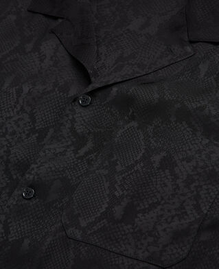 The Kooples HOMME BLACK chemise casual python noir