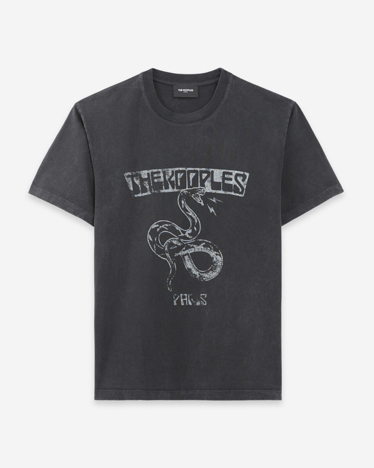 The Kooples MEN BLACK WASHED printed t-shirt