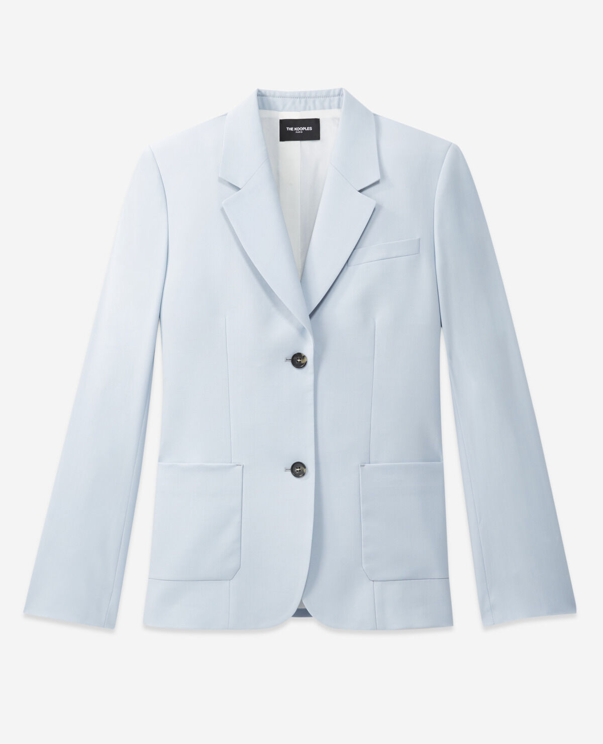 Sky blue wool straight formal jacket