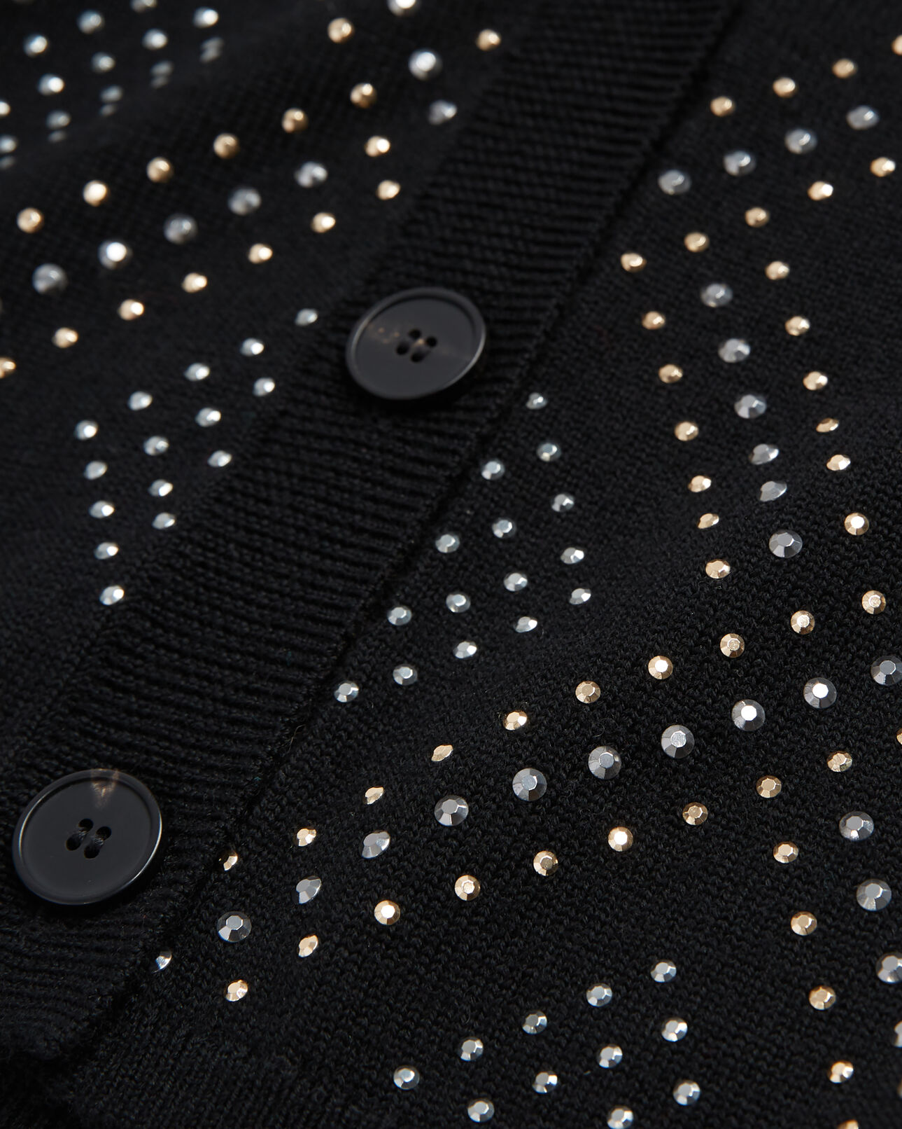 The Kooples F BLACK black cardigan with rhinestones