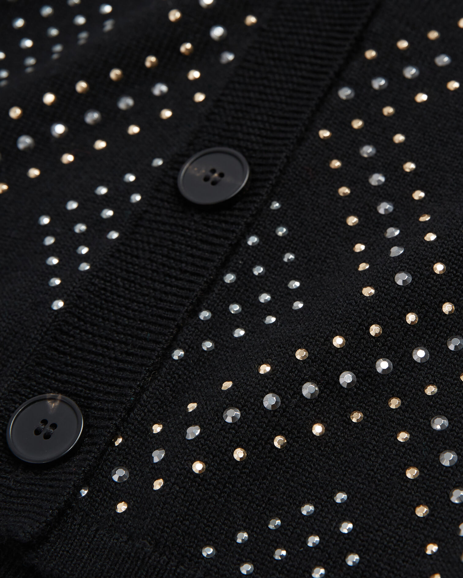 Black cardigan with rhinestones, BLACK, hi-res image number null