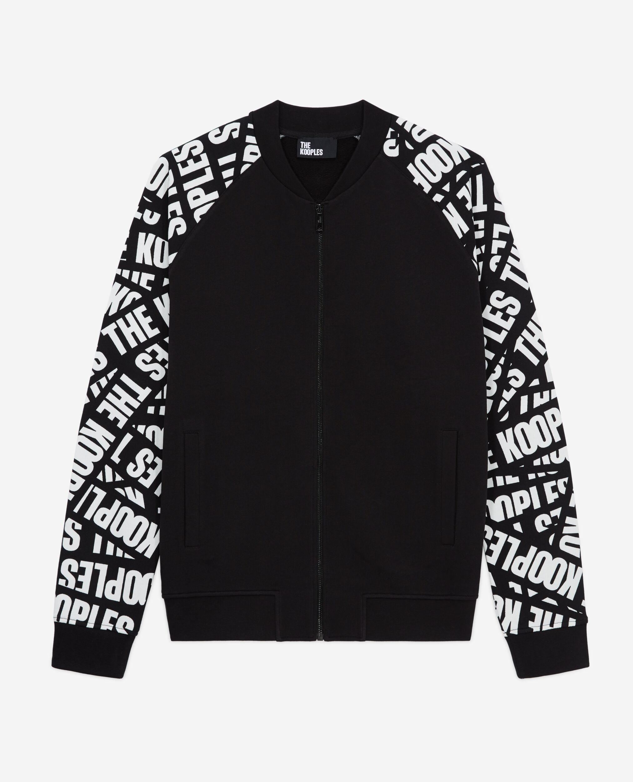 Chaqueta chándal negra Tape logotipo, BLACK / WHITE, hi-res image number null