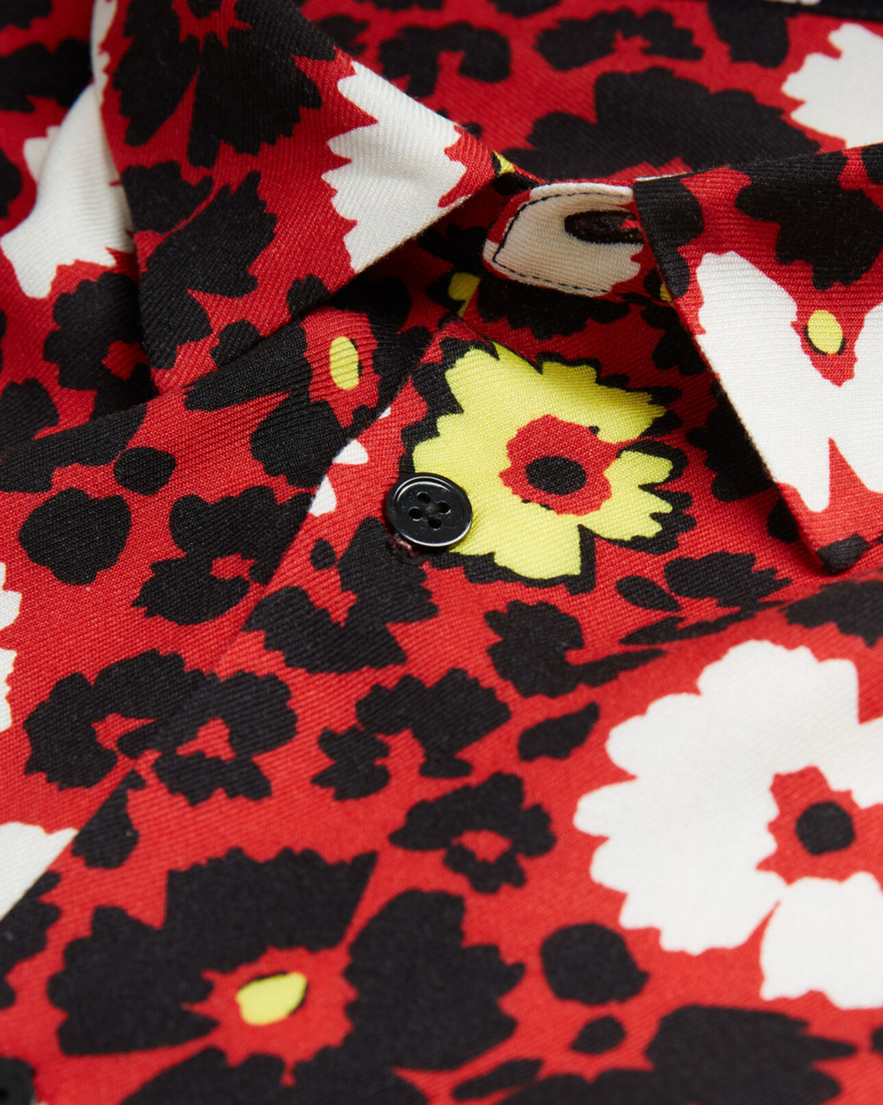 The Kooples MEN MULTICOLORE/RED floral print shirt with classic collar