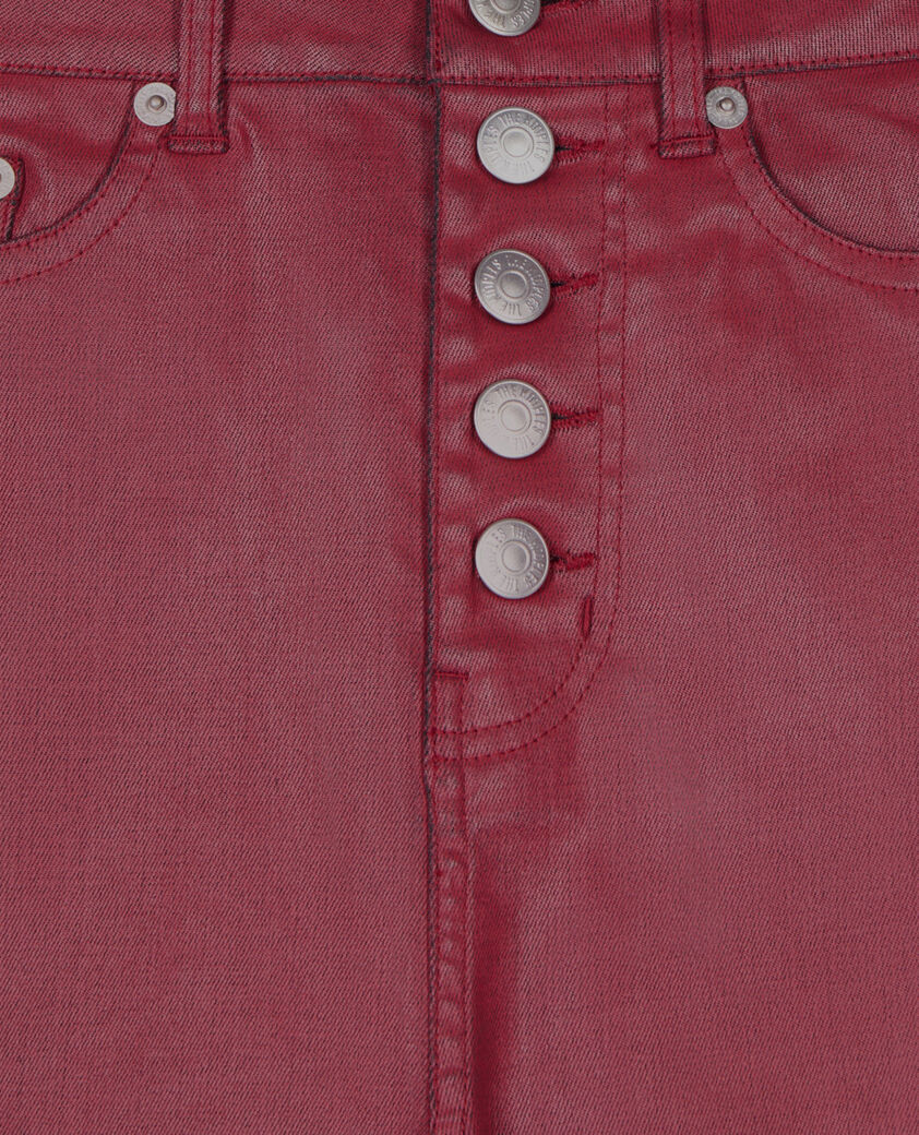 The Kooples F DARK RED red leather-effect skinny jeans