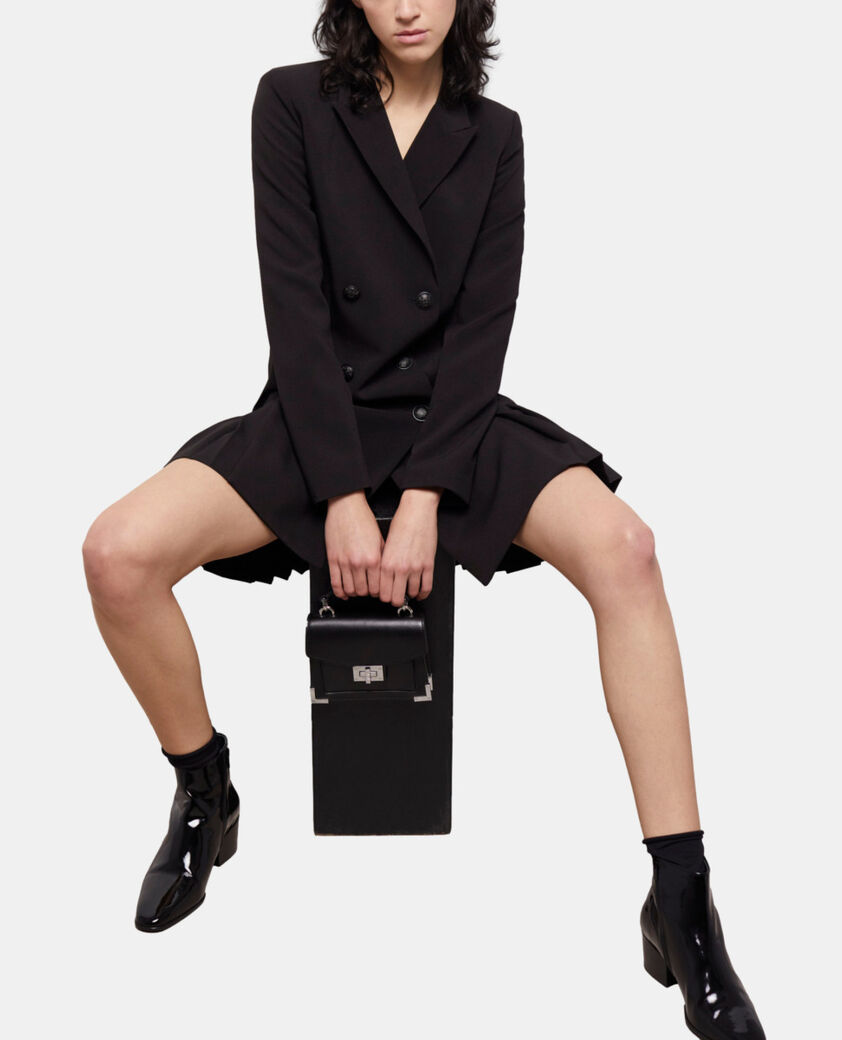 The Kooples FEMME BLACK STONE sac emily nano en cuir noir