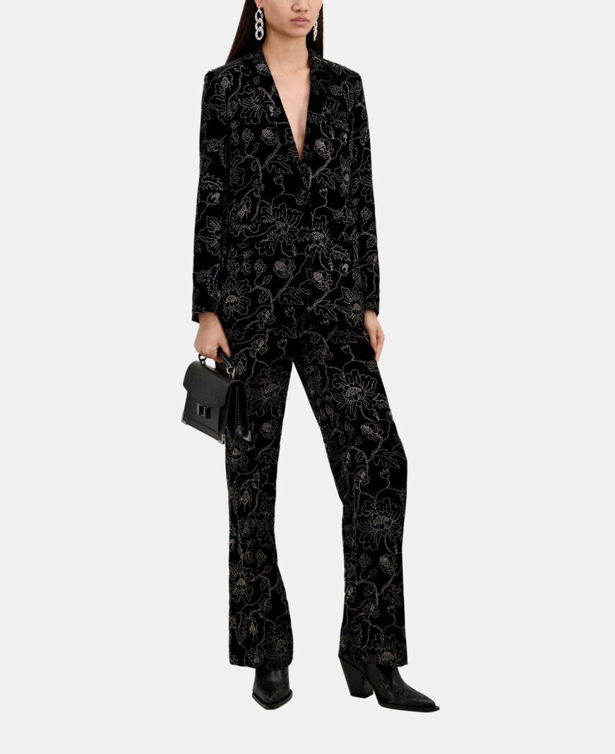 The Kooples F BLACK black velvet suit jacket