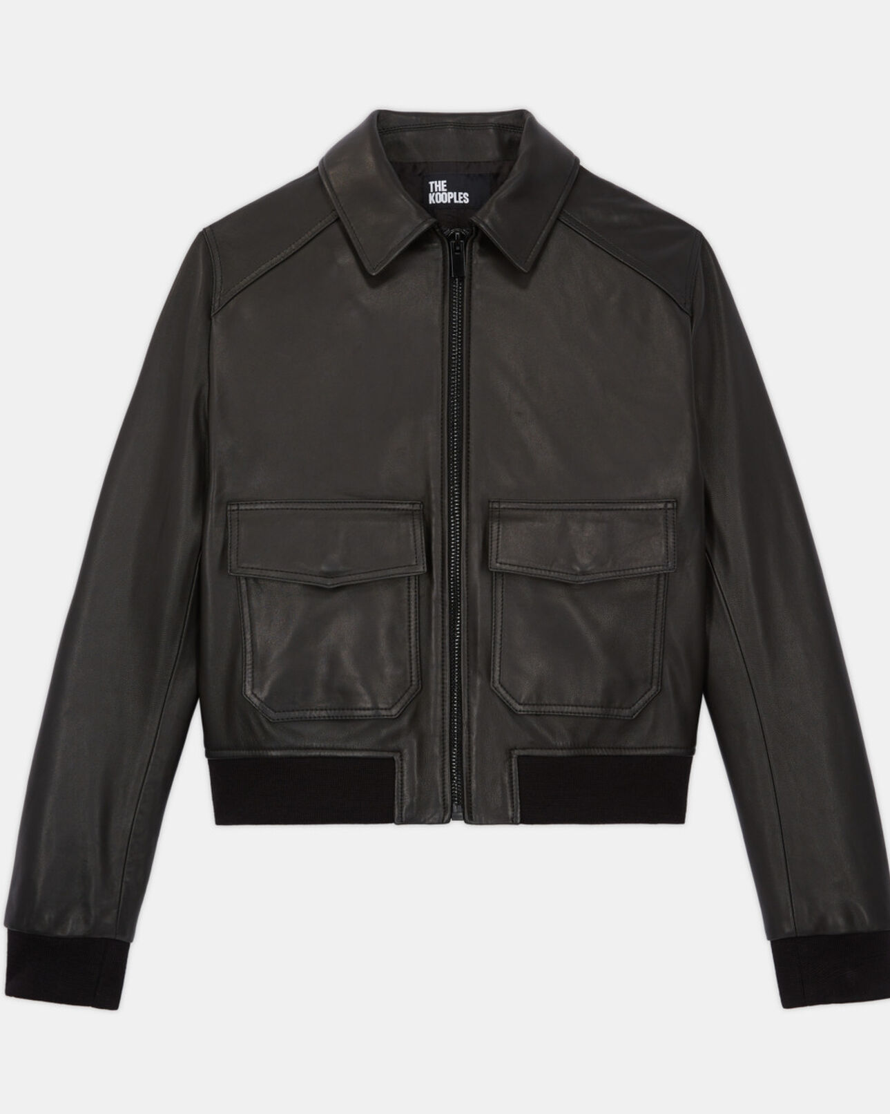 The Kooples WOMEN BLACK black leather jacket