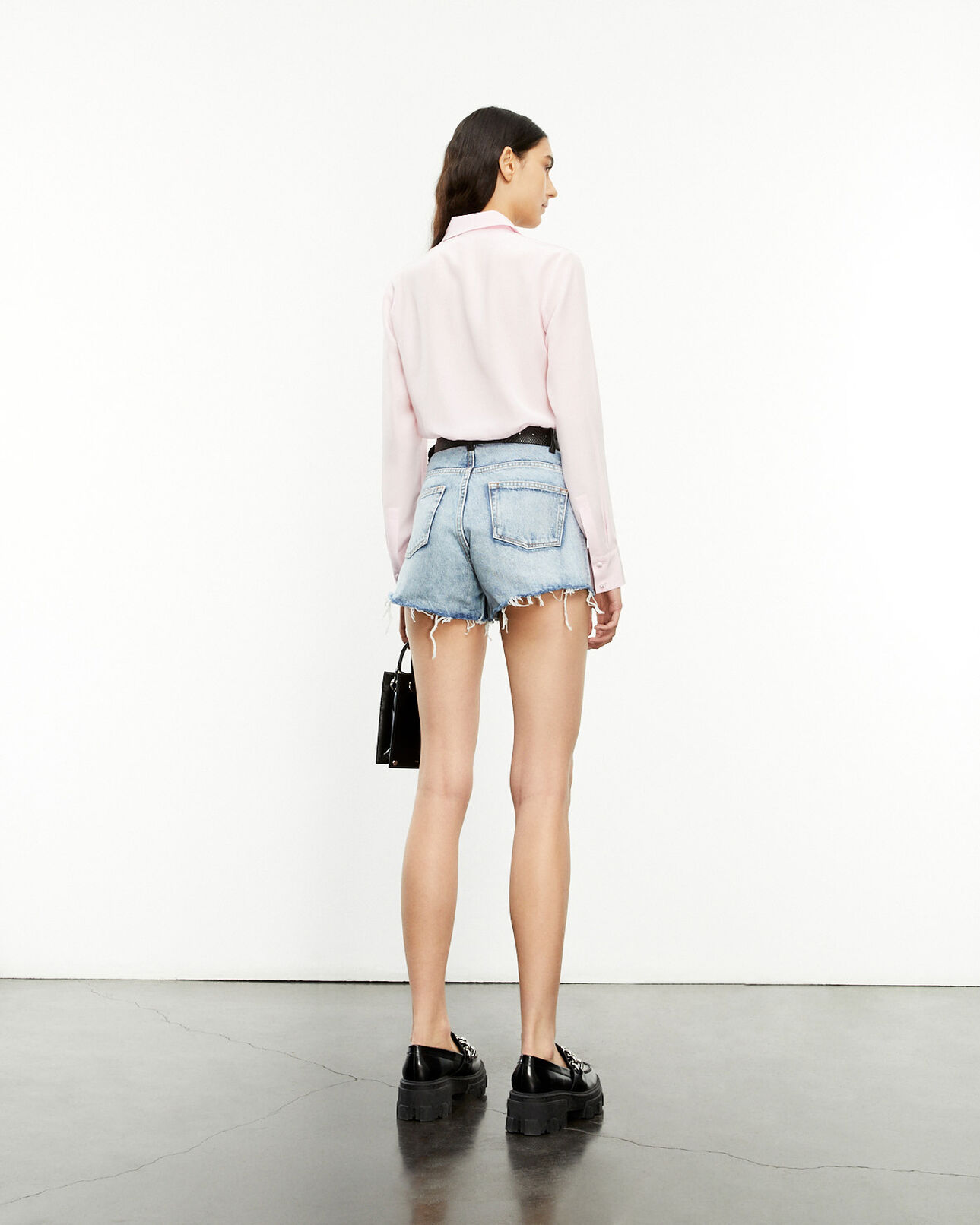 The Kooples WOMEN LIGHT PINK classic light pink shirt with buttons