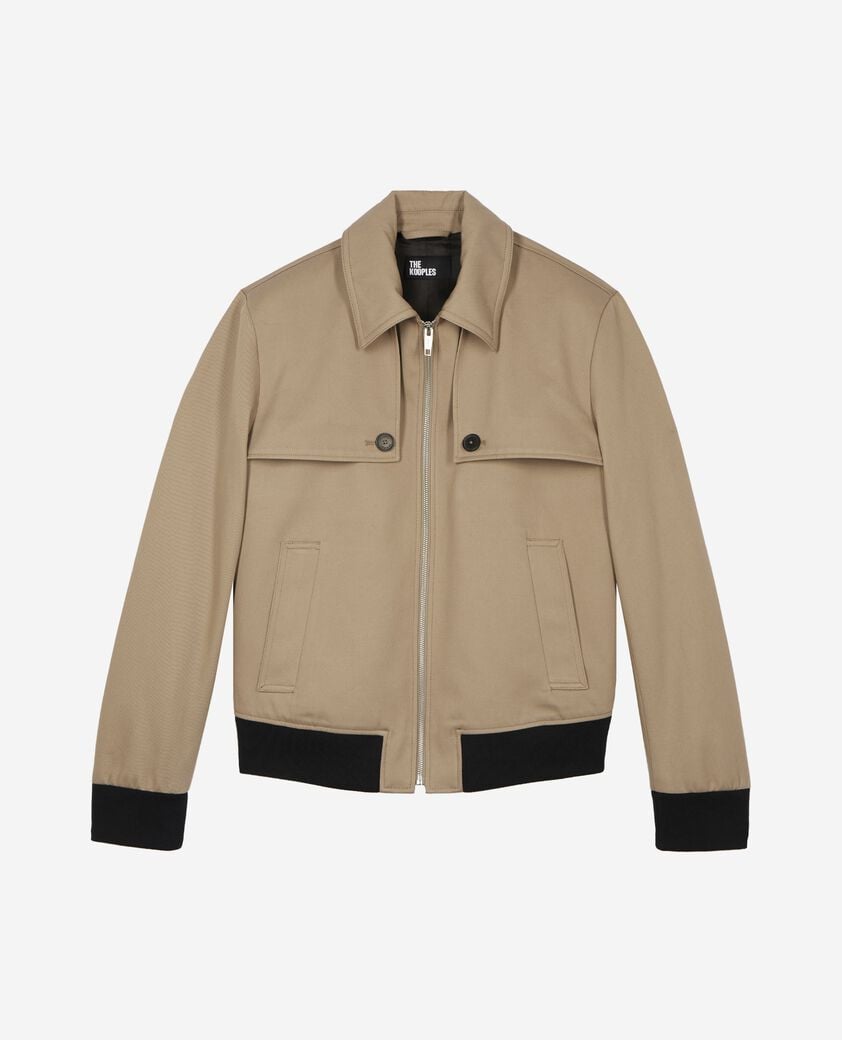 The Kooples HERREN SAND jacke mit latz beige