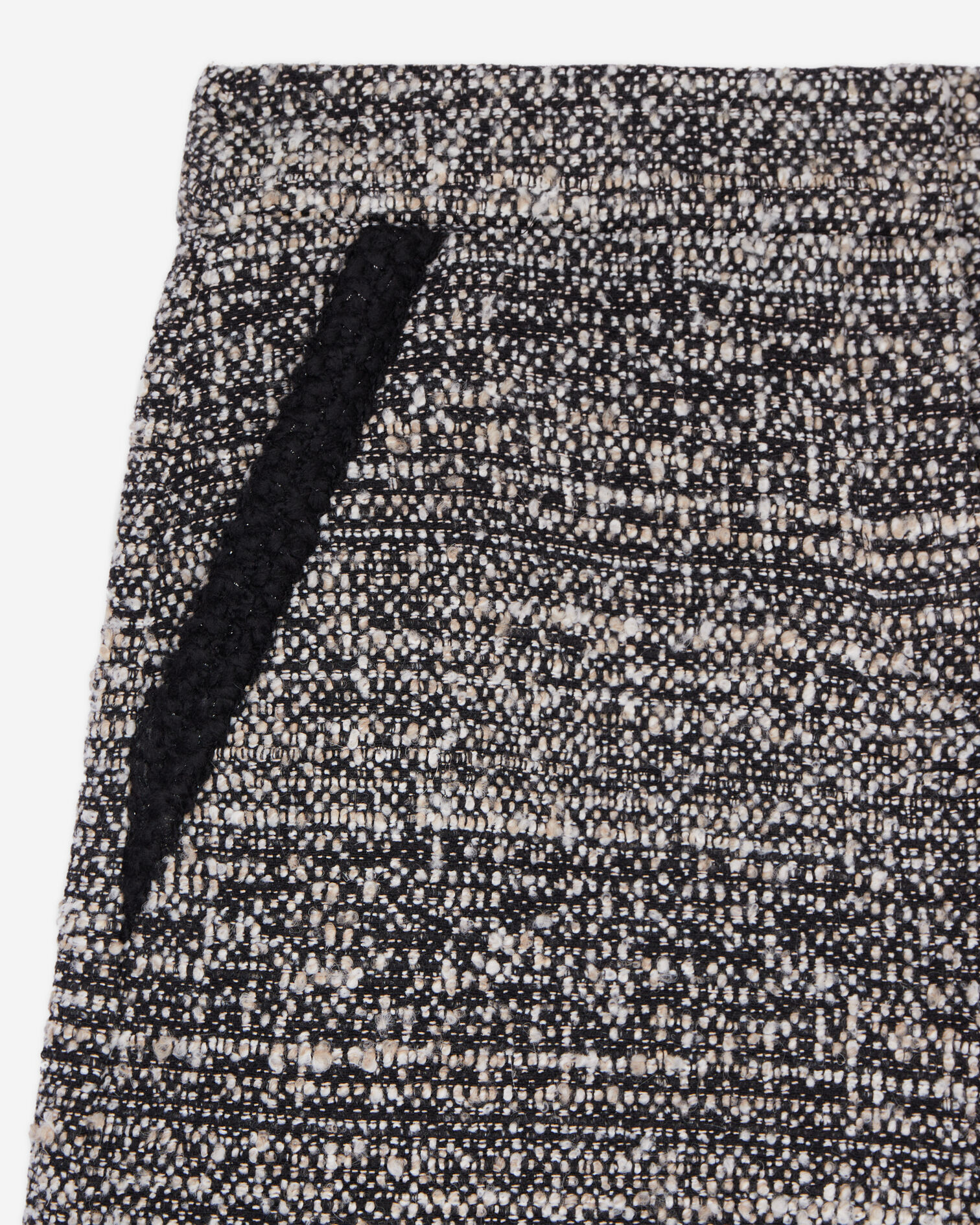 Black and white tweed shorts, BLACK WHITE, hi-res image number null