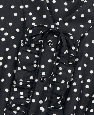 The Kooples DAMEN BLACK WHITE schwarzes hemd mit punkten