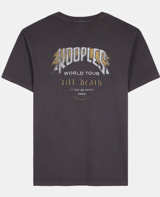 The Kooples H CARBONE carbon grey t-shirt with skull butterfly screen print