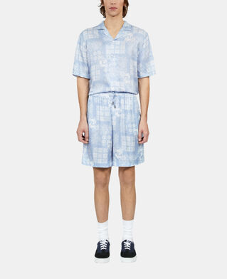 The Kooples HOMME WHITE / SKY BLUE short imprim&eacute; noir