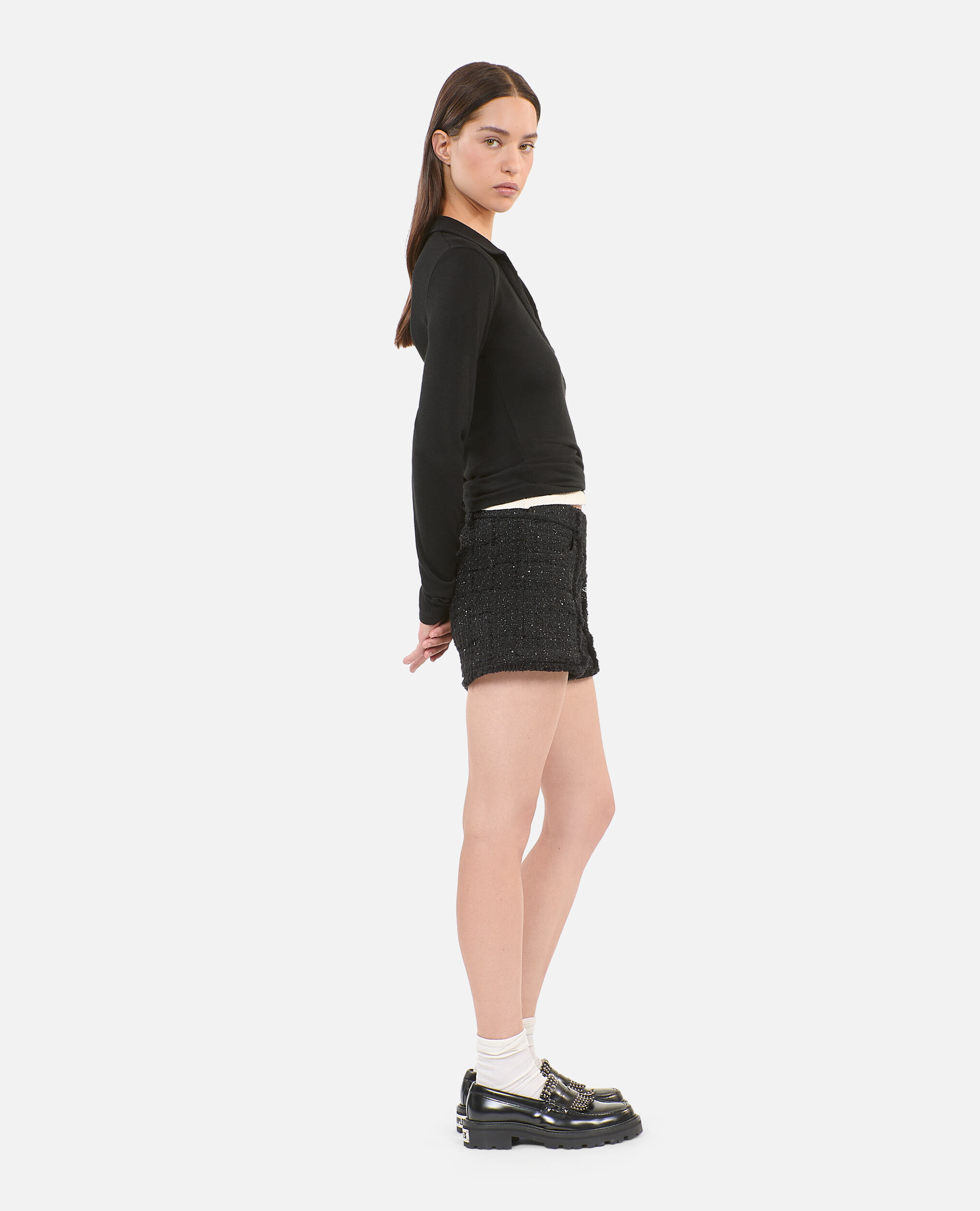 Polo manches longues noir, BLACK, hi-res image number null