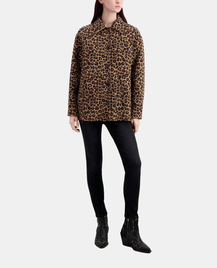 The Kooples WOMEN LEOPARD leopard overshirt jacket in wool blend