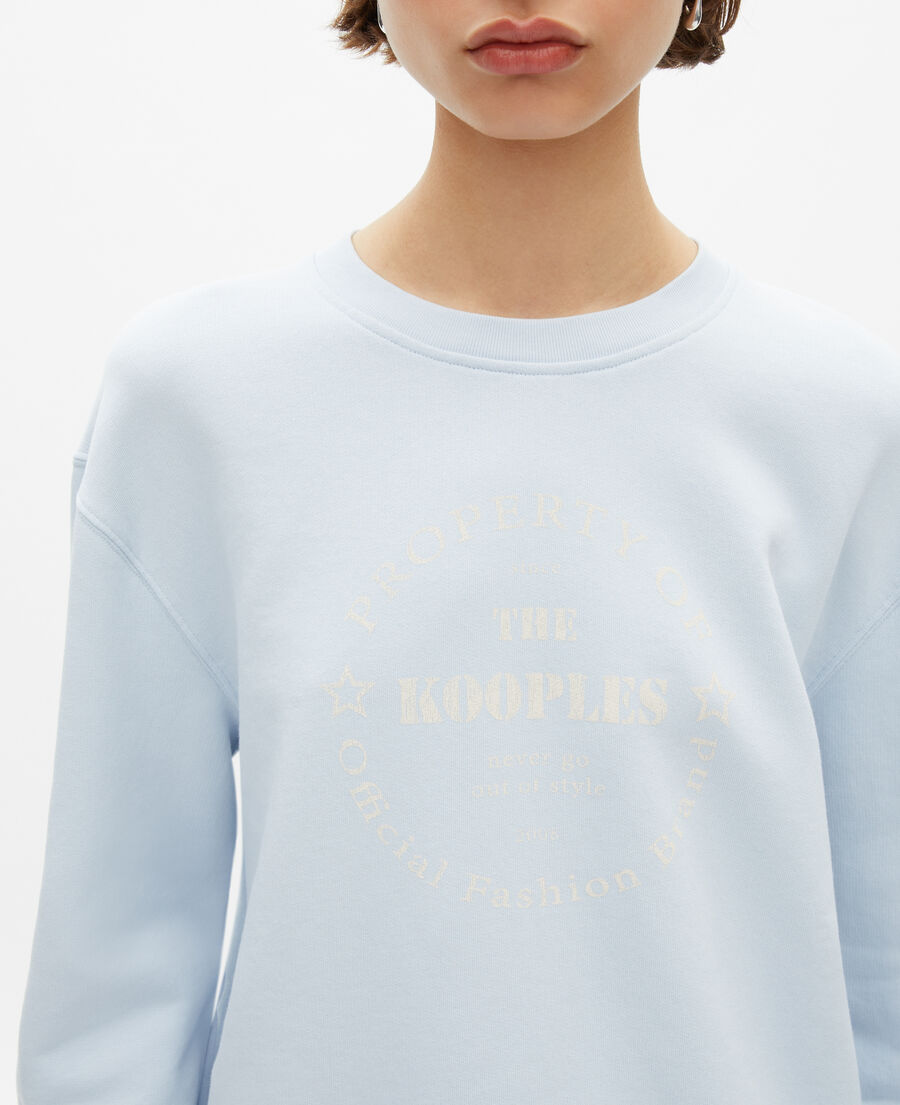 The Kooples WOMEN LIGHT BLUE sweathshirt with light blue screen print