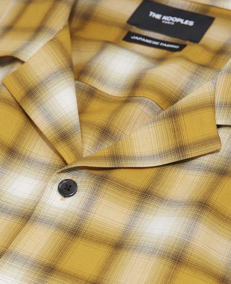yellow cotton shirt with contrasting motif