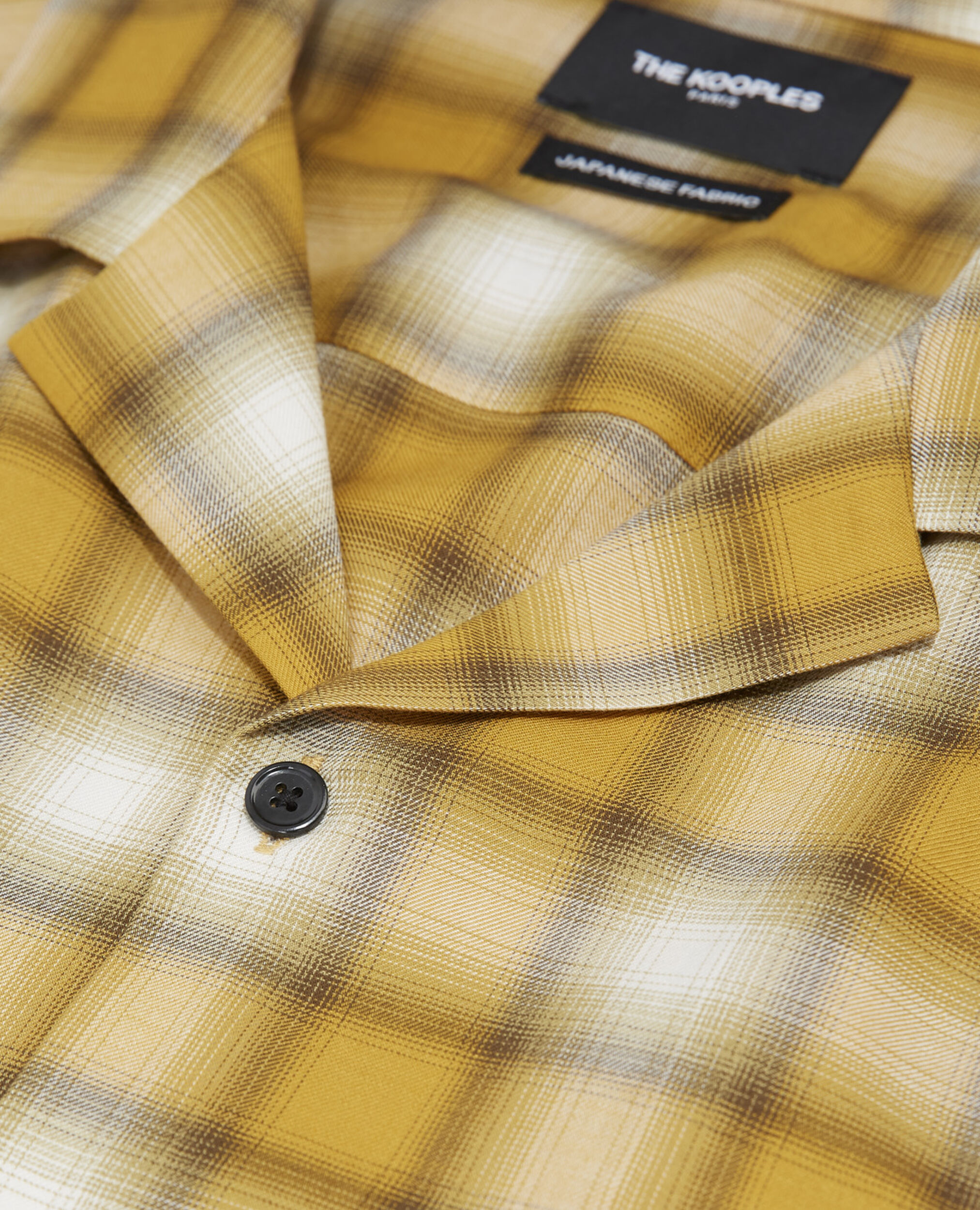 Yellow cotton shirt with contrasting motif, YELLOW, hi-res image number null