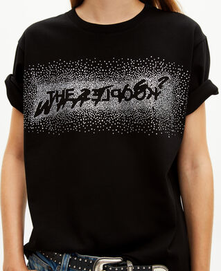 The Kooples WOMEN BLACK what is black rhinestone t-shirt