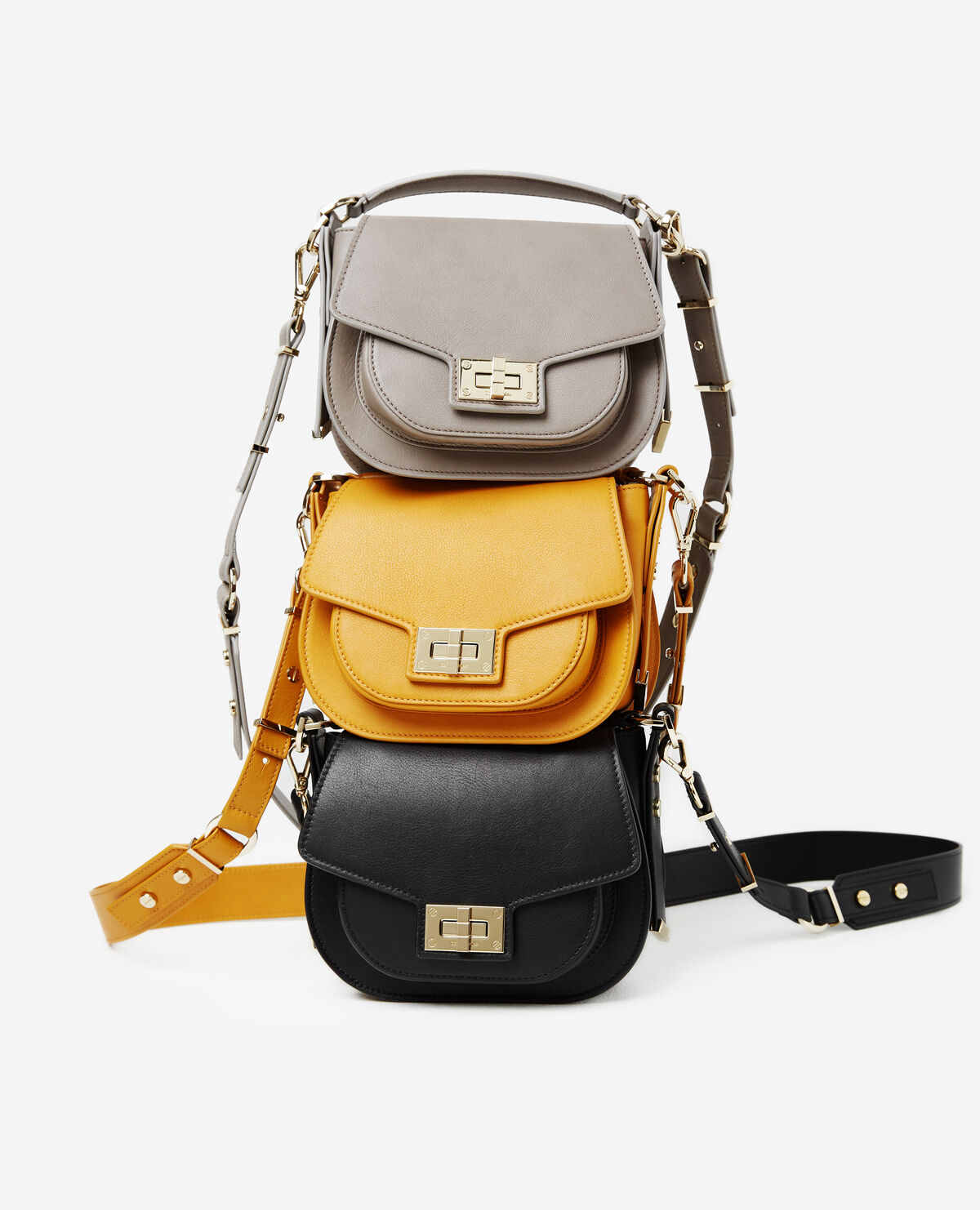 Hobo mini leather bag in black The Kooples US