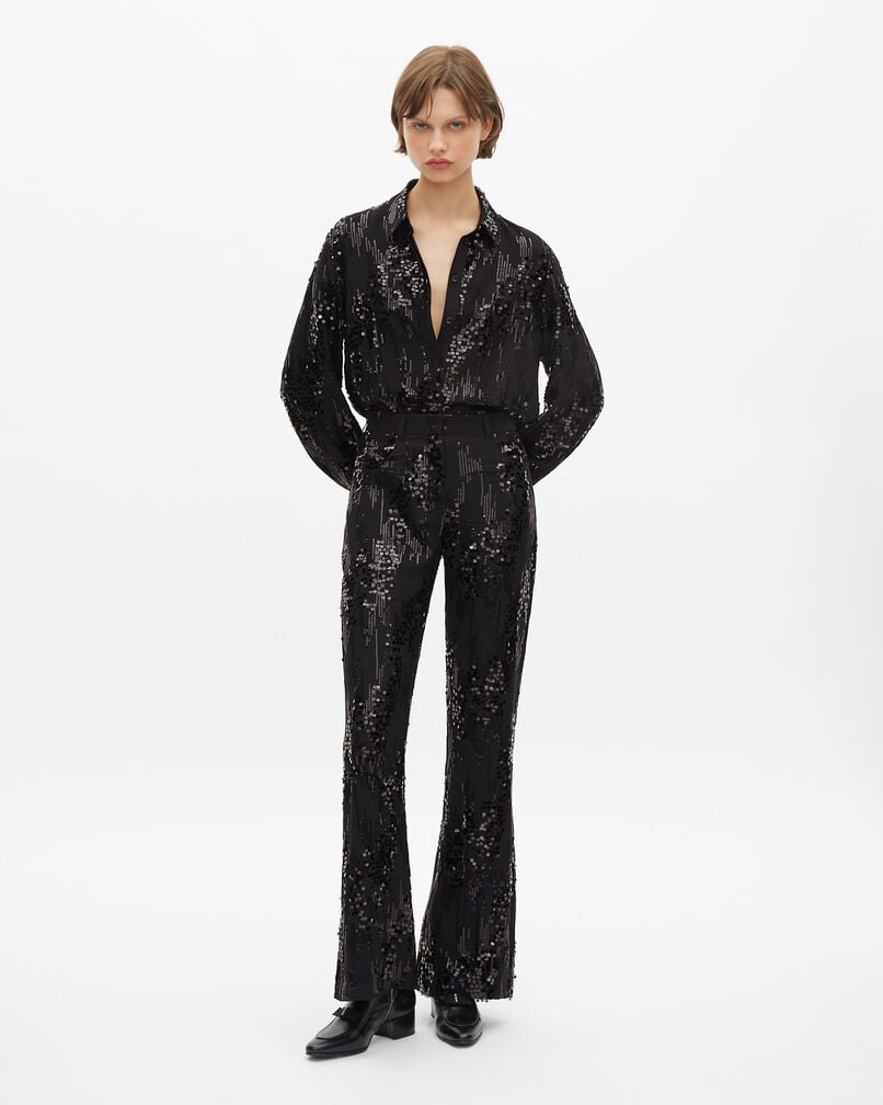 The Kooples DAMEN BLACK schlaghose mit pailletten schwarz