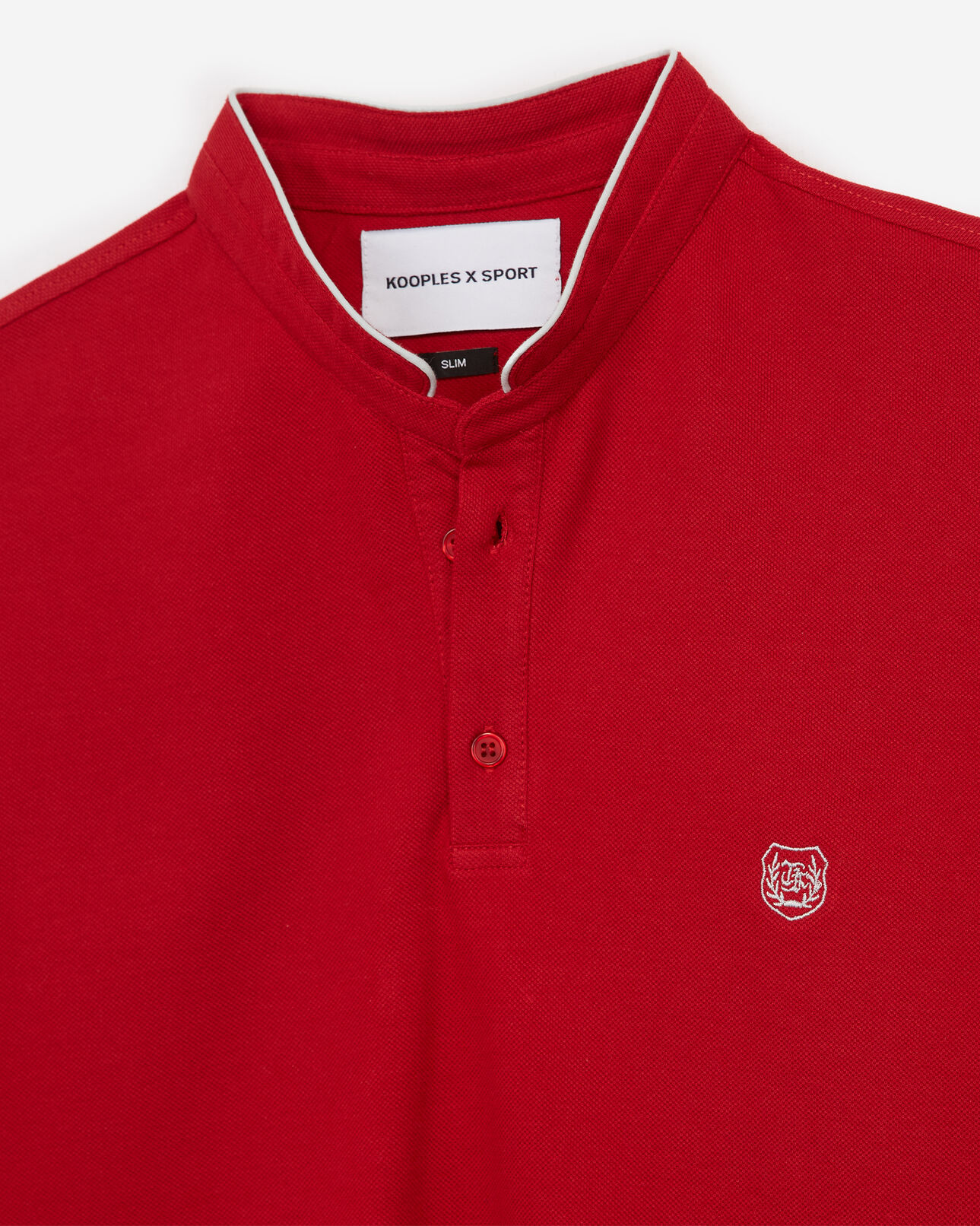 The Kooples HOMME CHILIPEPPER / GLACIERGREY polo rouge chili col officier slim