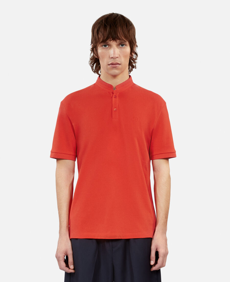 red pique cotton polo t-shirt