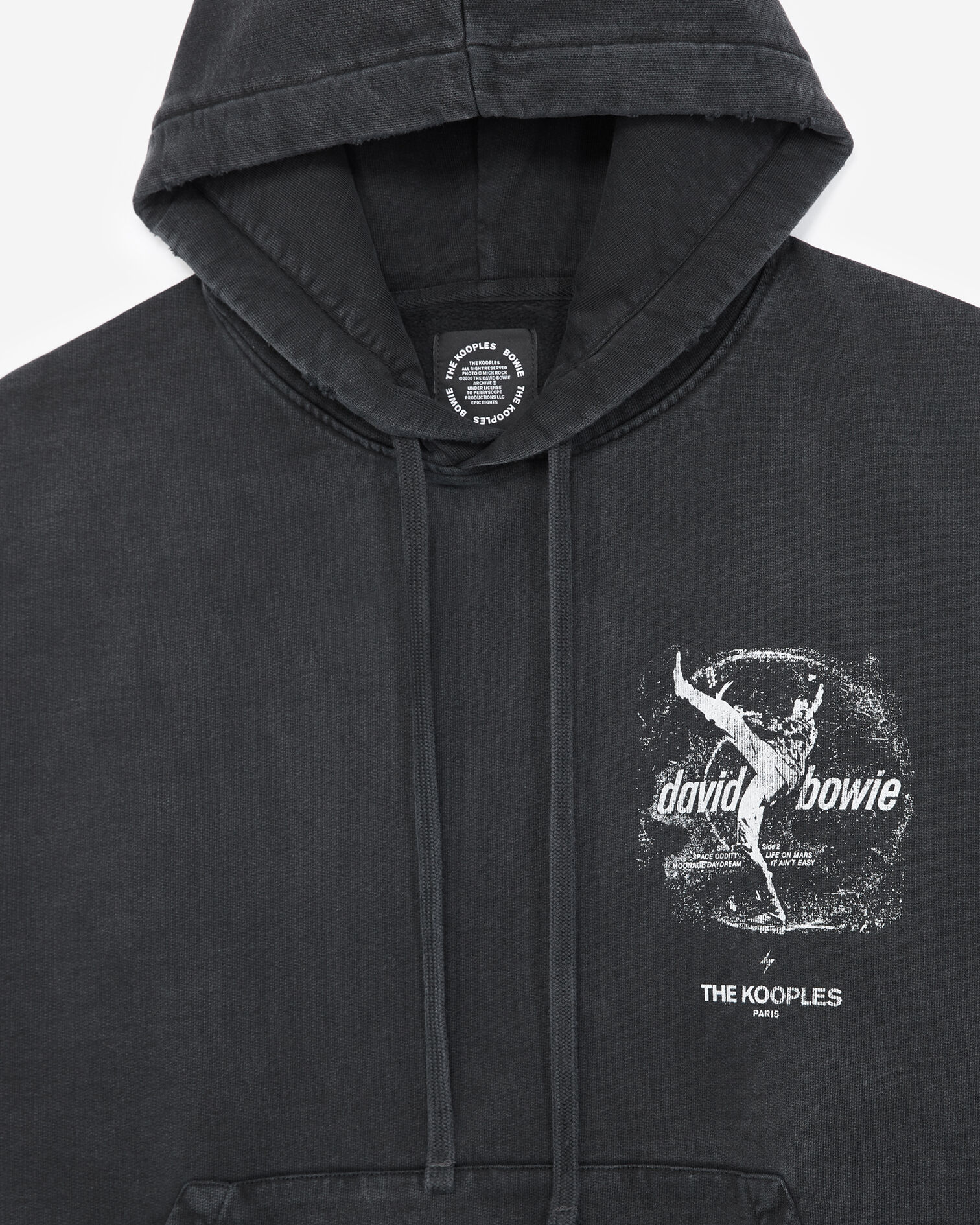Black David Bowie printed cotton sweatshirt, BLACK WASHED, hi-res image number null