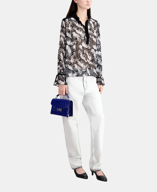 The Kooples FEMME BLACK WHITE top imprim&eacute; avec d&eacute;tails contrast&eacute;s