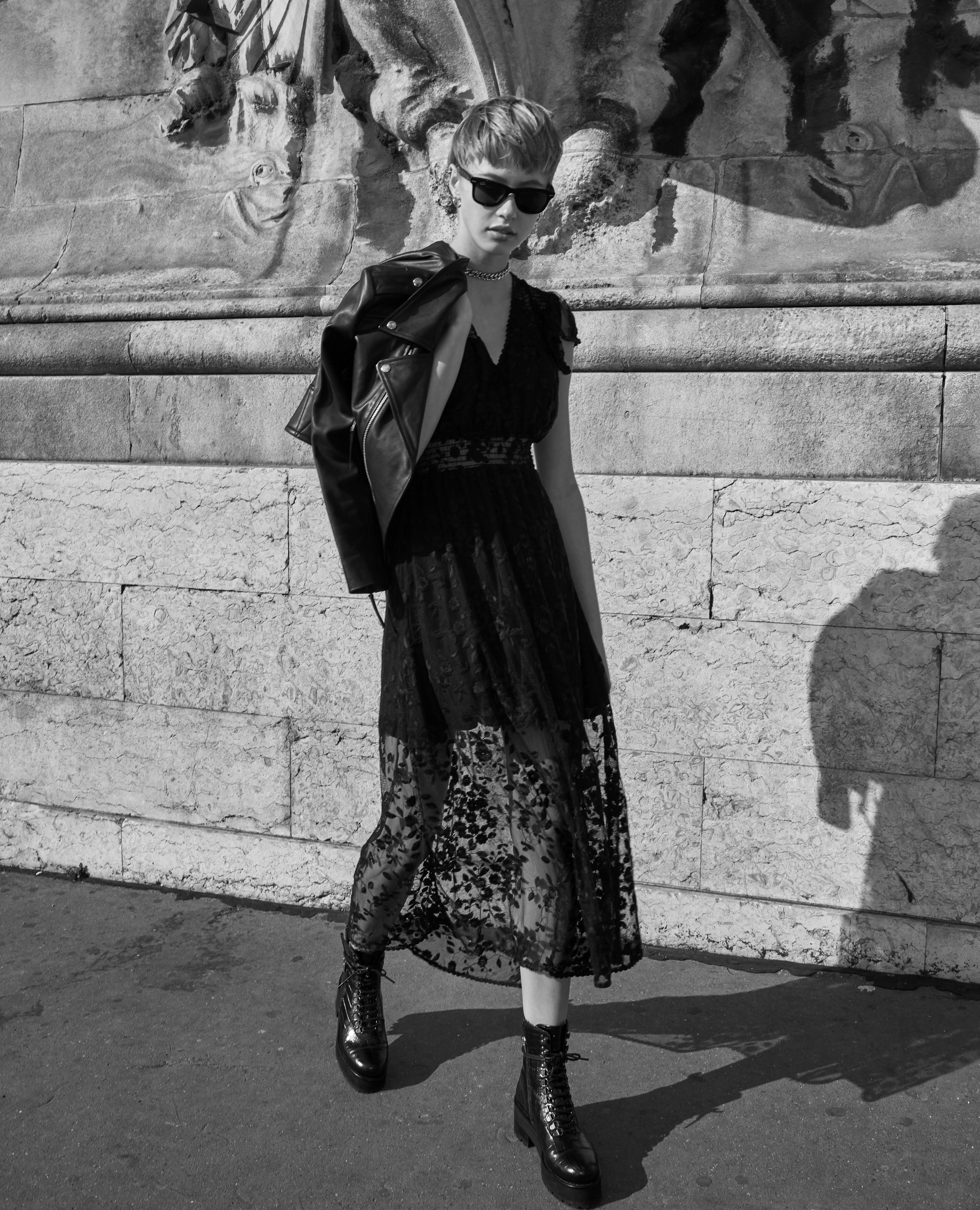 Long black dress with lace all over The Kooples