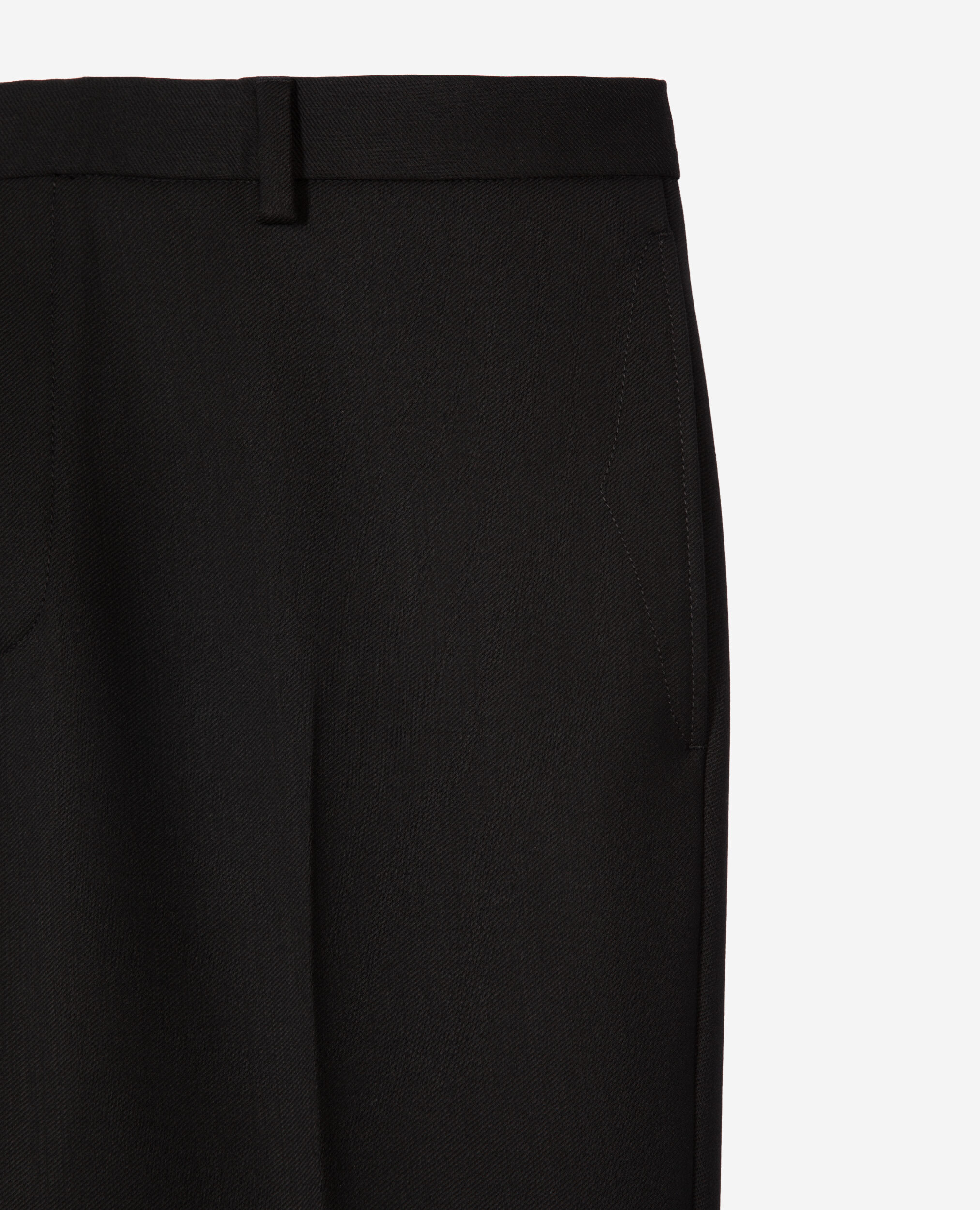 Pantalon droit en laine noir, BLACK, hi-res image number null