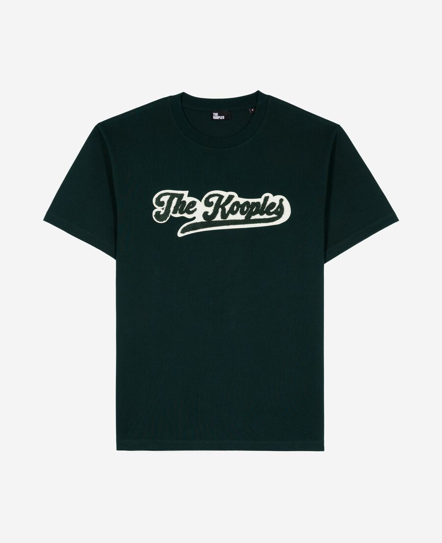 The Kooples MEN BOTTLE GREEN t-shirt with dark green patch
