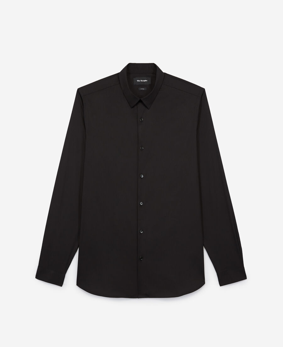 The Kooples HOMME BLACK chemise col boutonné noire coupe ajustée