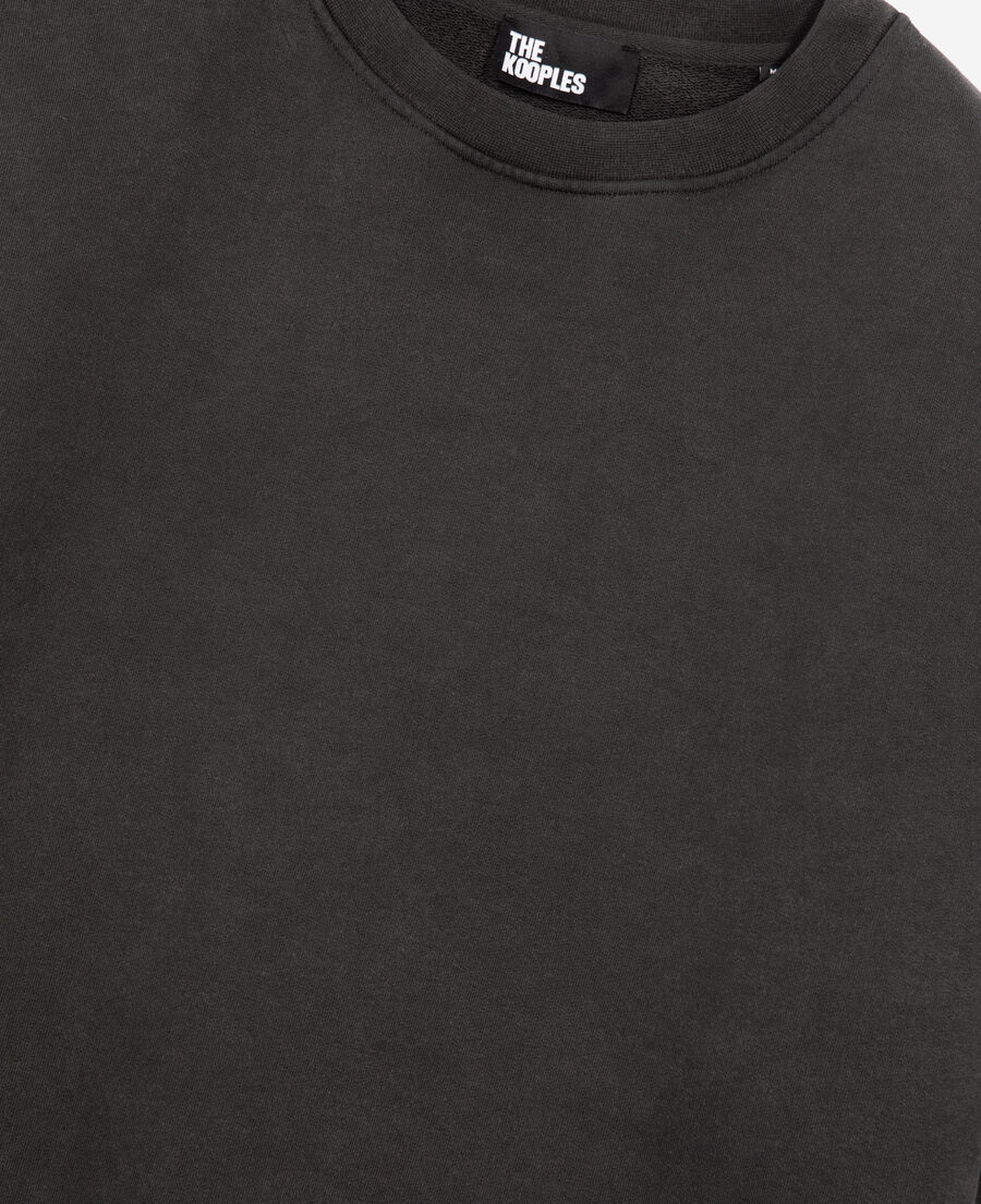 The Kooples MEN BLACK WASHED sweatshirt with faded black screen print