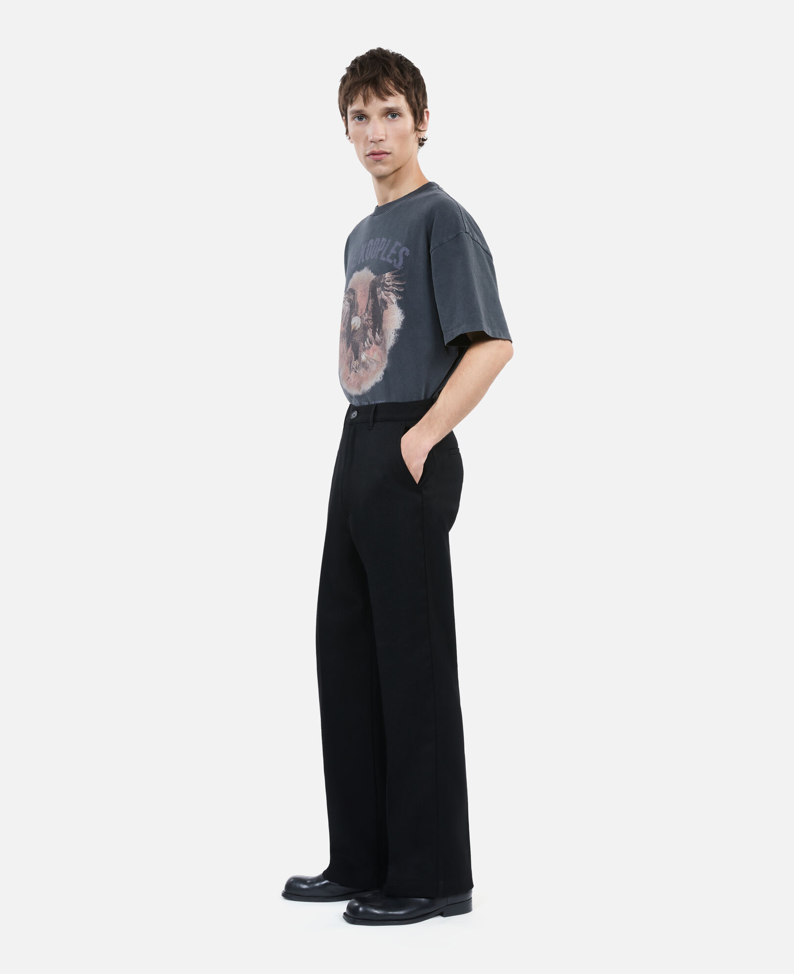 The Kooples MEN BLACK black wool trousers
