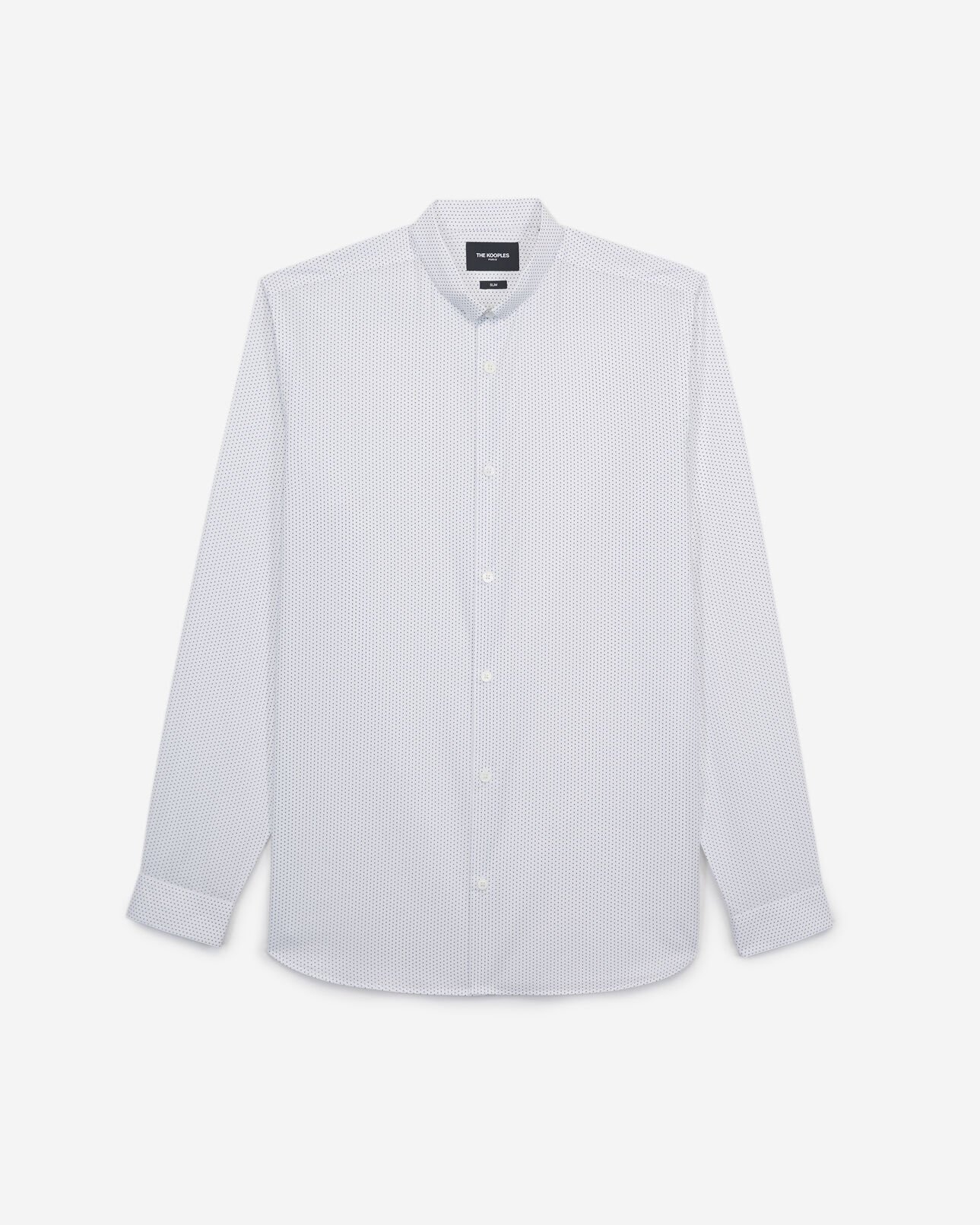 The Kooples MEN WHITE printed white shirt with folded collar