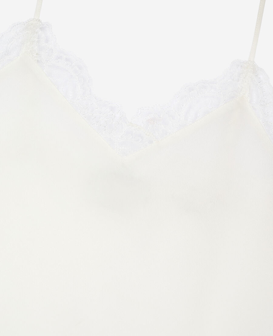 The Kooples WOMEN ECRU ecru silk and lace camisole