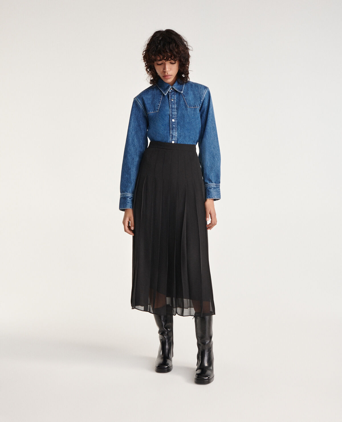 Jupe longue on sale noire fluide