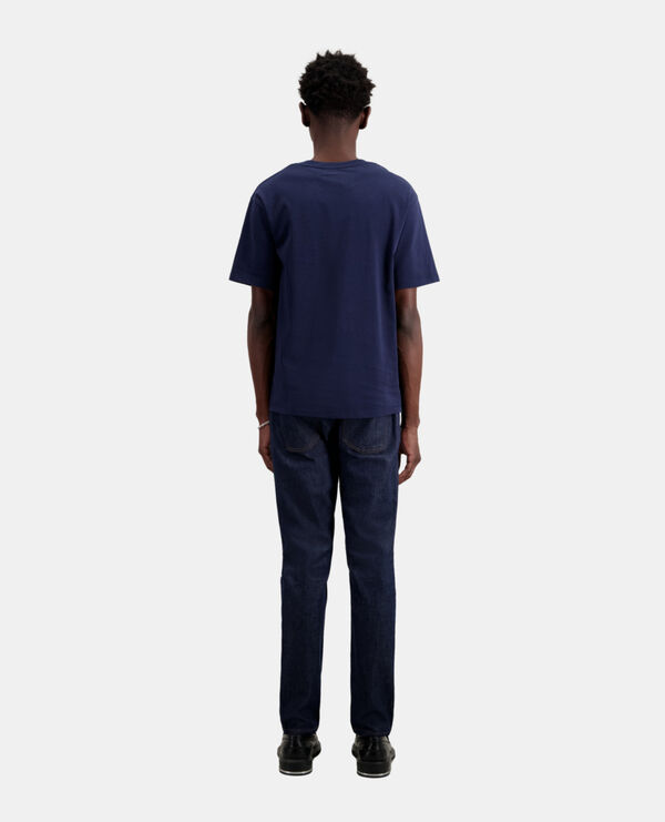 The Kooples HOMME NAVY t-shirt homme bleu marine avec sérigraphie 11 rue de prony