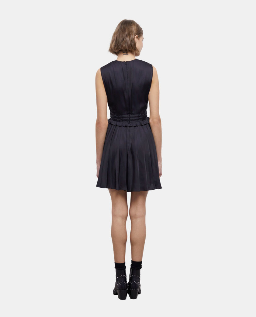 The Kooples WOMEN BLACK pleated short black dress