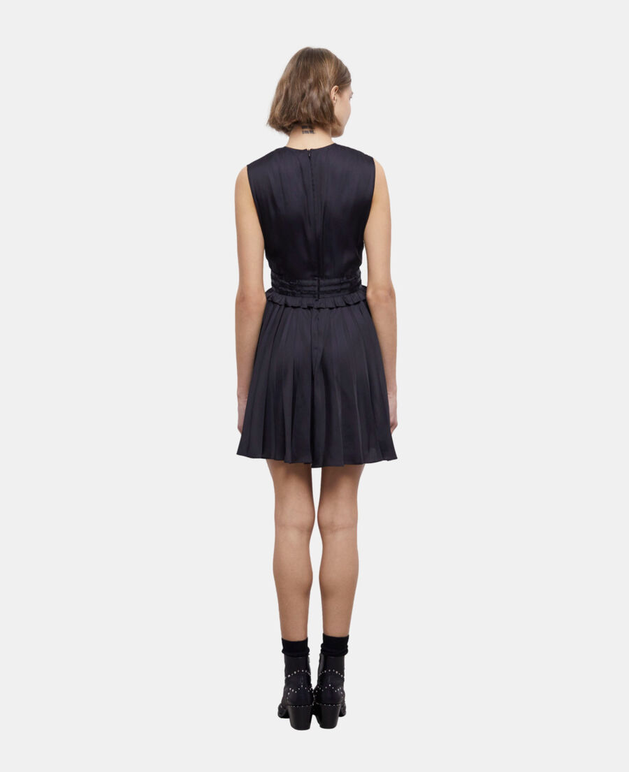 The Kooples FEMME BLACK robe courte plissée noire