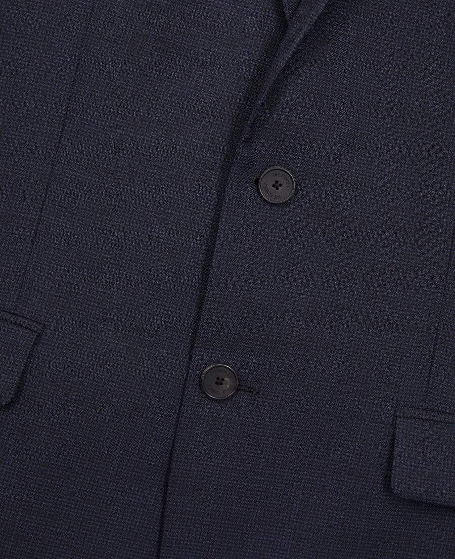 The Kooples H NAVY / BLACK navy blue micro-pattern wool suit jacket