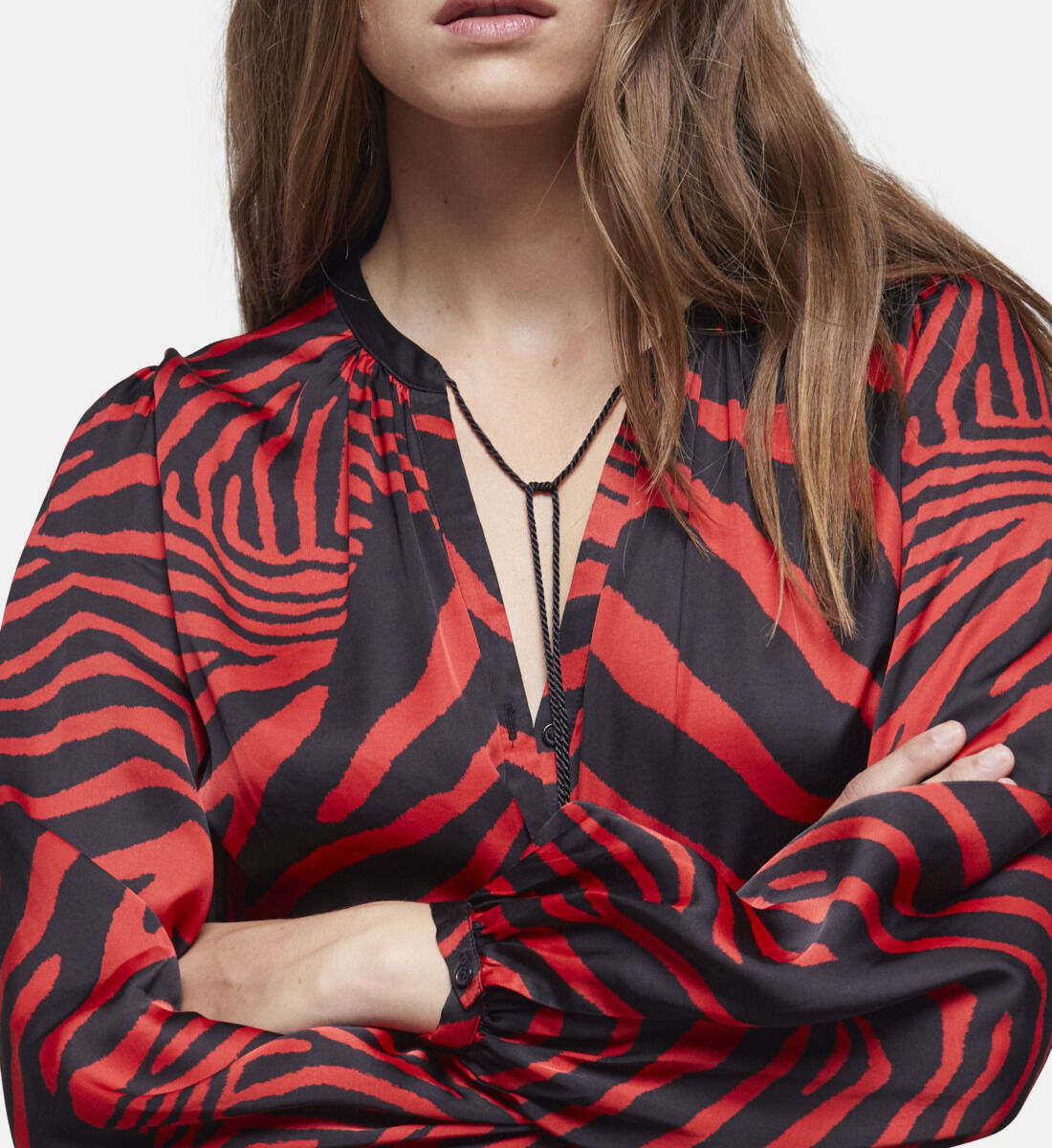 The kooples red best sale pleated shirt dress