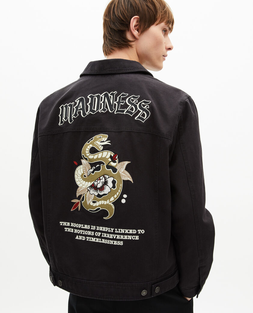 The Kooples HOMBRE BLACK USED LIGHT chaqueta negra bordada