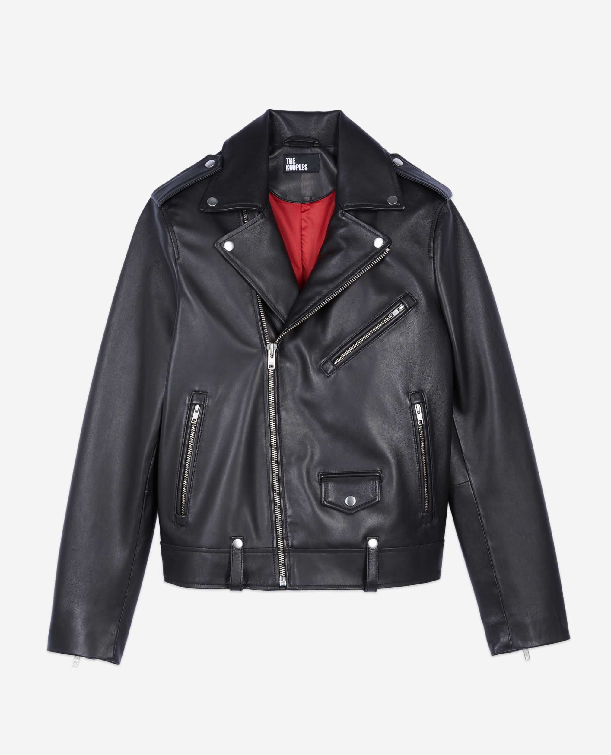 The Kooples Leather Biker Jacket Black S