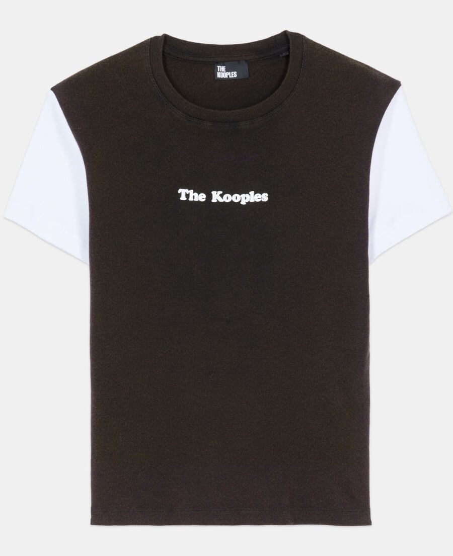 The Kooples WOMEN BROWN / BLACK dark brown logo t-shirt
