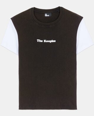 The Kooples WOMEN BROWN / BLACK dark brown logo t-shirt