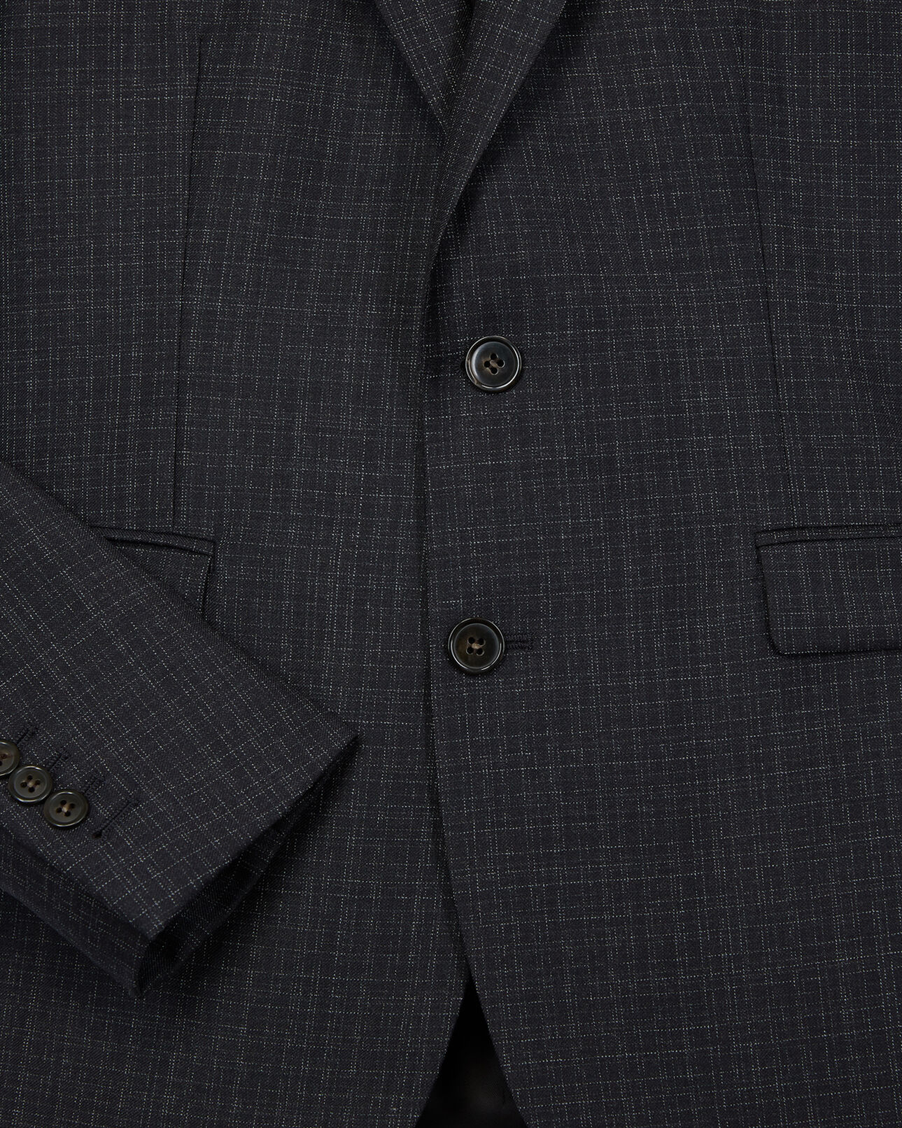 The Kooples MEN BLACK black wool suit jacket with white stripes