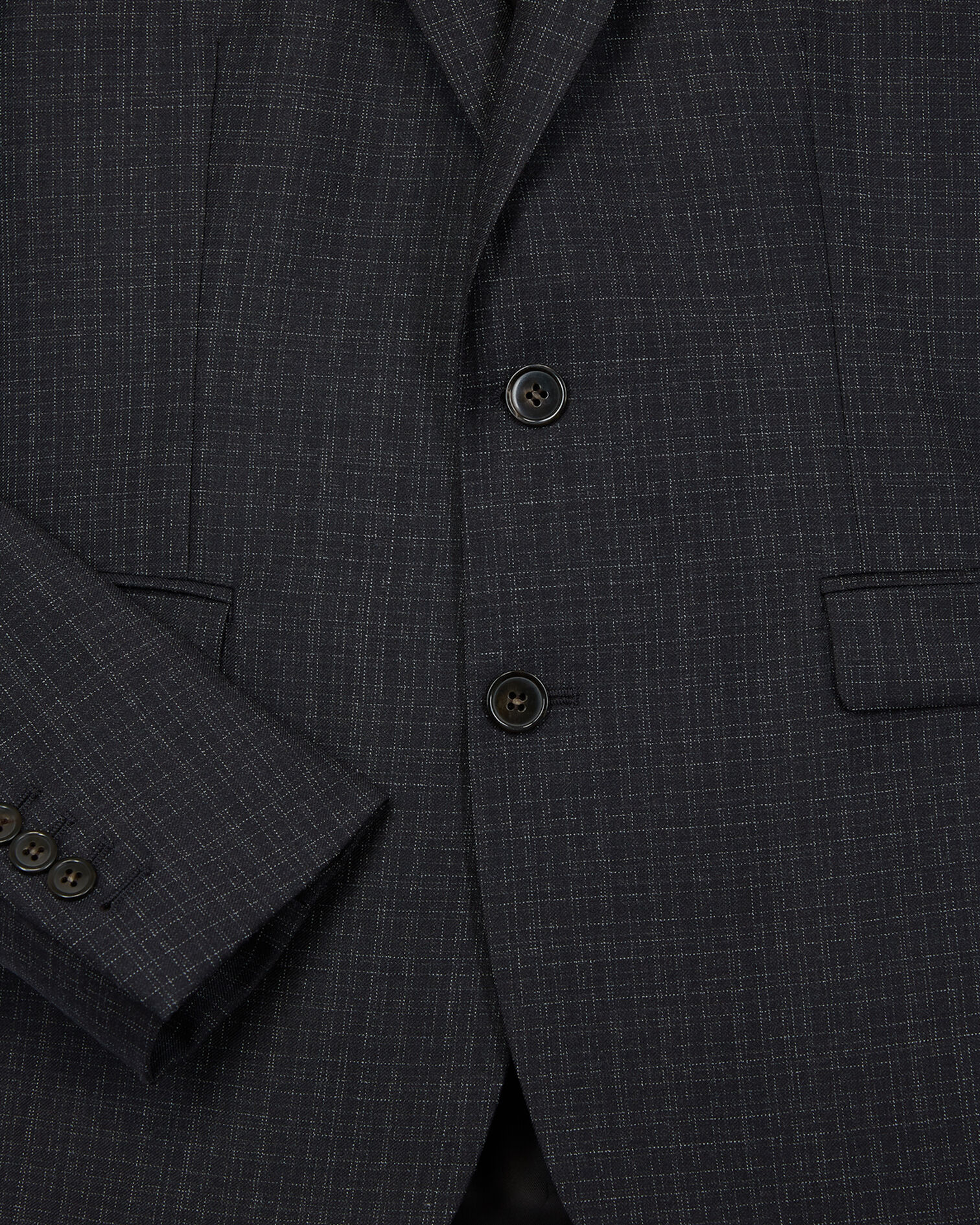Black wool suit jacket with white stripes, BLACK, hi-res image number null