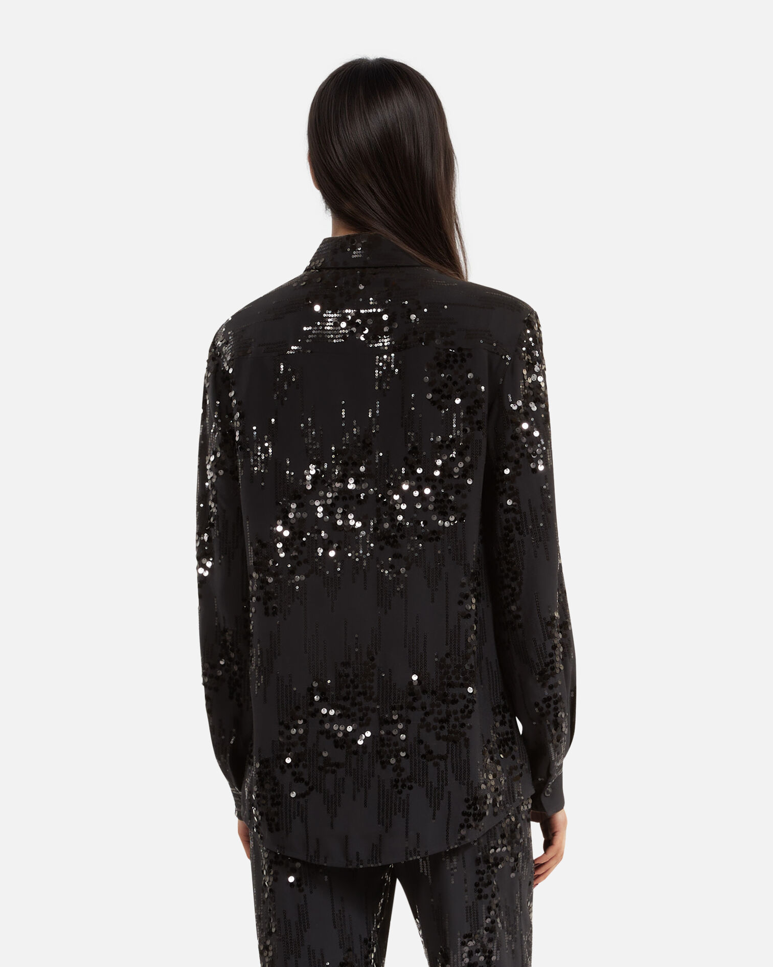 Black sequined shirt, BLACK, hi-res image number null